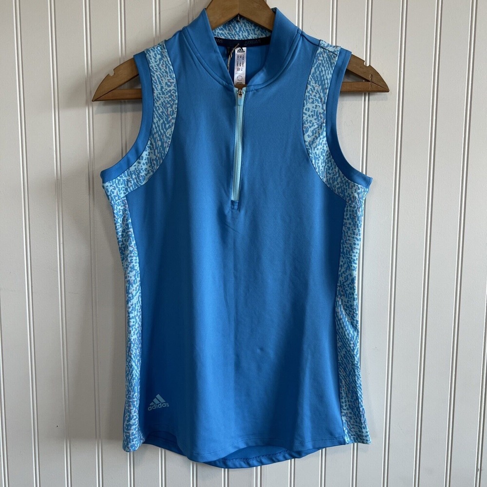 Adidas Women's New With Tag‎ Polo Golf sleeveless shirt size extra small blue
